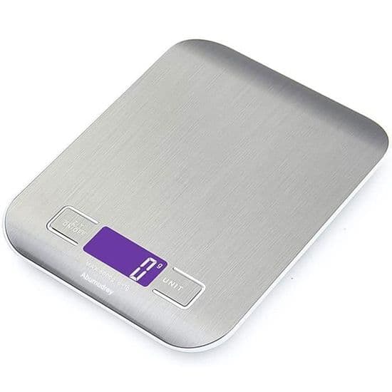 Köksvåg - AUDBURN - Smart Digital med LCD-skärm - 5 kg/11 lbs - Silver - 2 batterier ingår