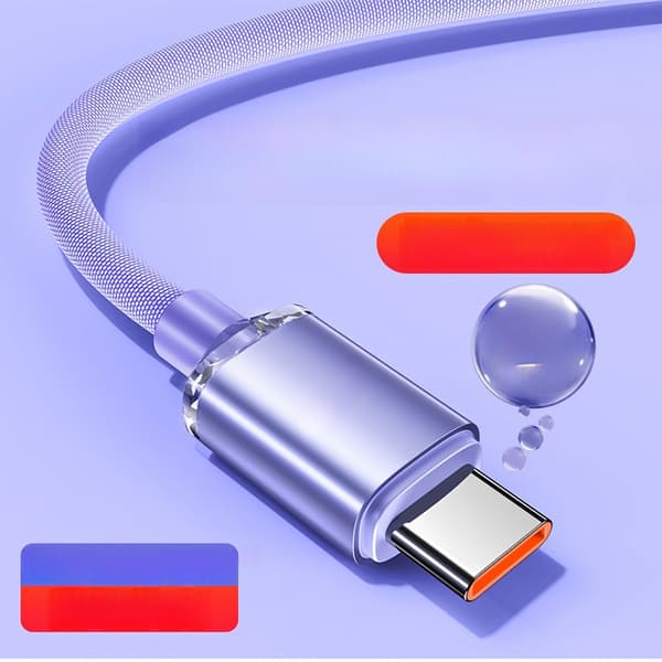 Universal Charging Cable 2-pack: 120W Fast Charging, Automatic Shutdown, Compatible with Huawei, Samsung, APPLE, Garmin Purple 1 m