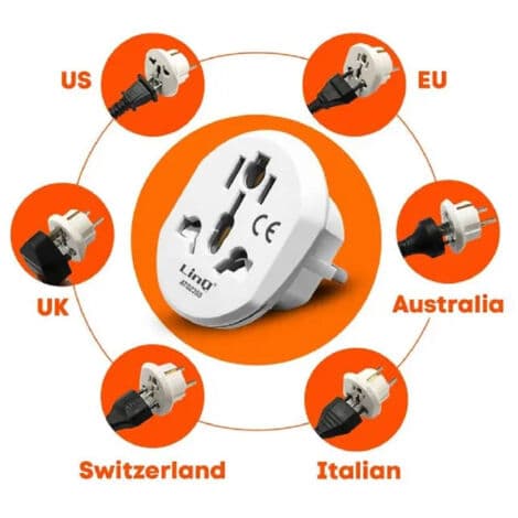 Reseadapter Universal Plugg Typ C EU till Typ G Ru Atq2355