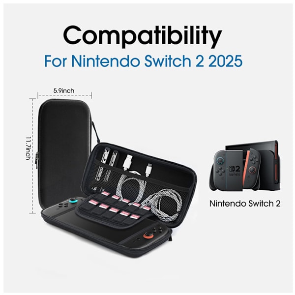 Suojalaukku Switch2-konsolille ja lisävarusteille