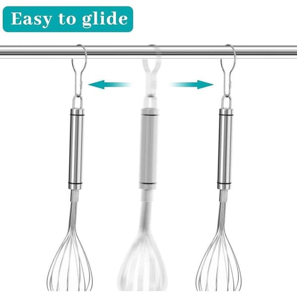 Gardinkroker - Rustfritt stål - 50-pakning - Sølv - 70x39 mm - Rustfrie