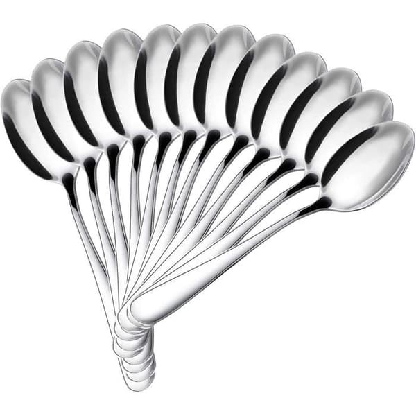 10-dels kaffeskjesett - rustfritt stål - 14,5 cm - tåler oppvaskmaskin