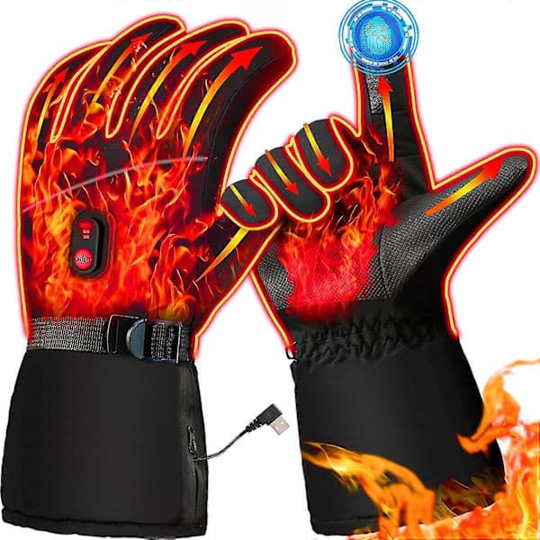 Genopladelige varmehandsker - Varme vanter hold varme vinter 5V 6000mah Sort