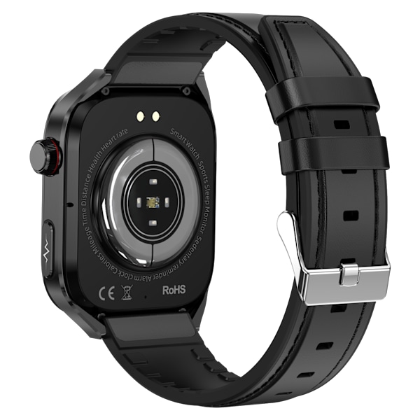 Smartwatch EKG, puls, blodtryk, søvn, skridttæller Sort