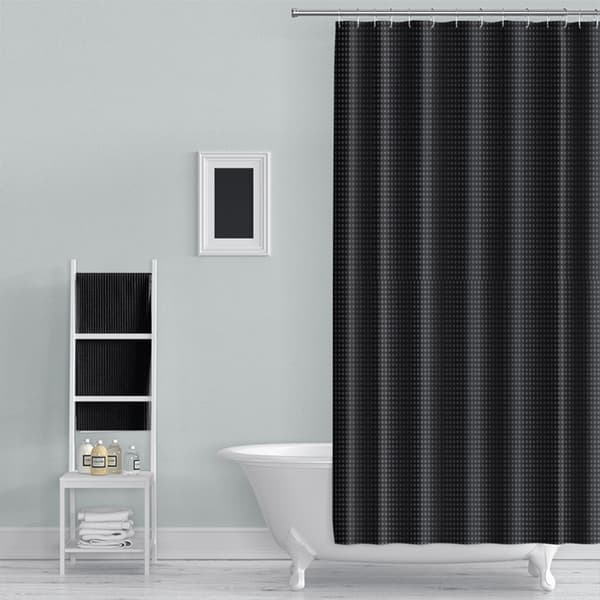 Vanntett dusjforheng for baderom Svart L Gray