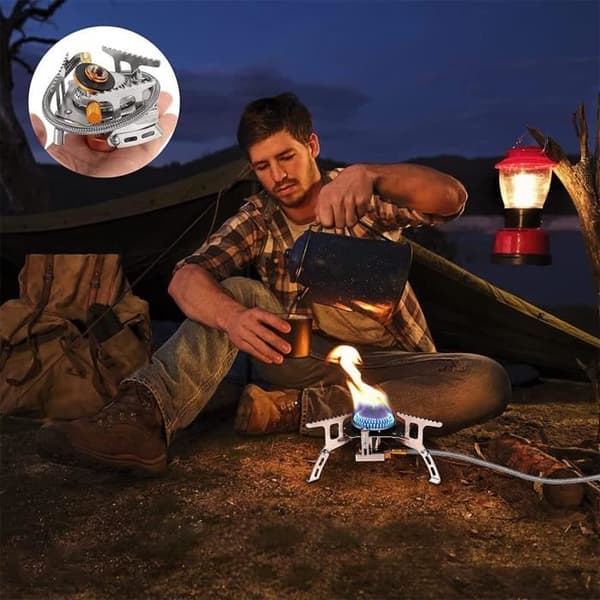 Campingkök, 3900W Bärbart och hopfällbart minigasolkök, Campingbrännare för vandring/utomhus/picknick