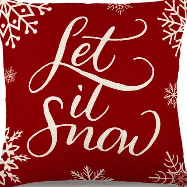 Jul Kuddfodral Juldekorationer Prydnadskuddar Soffa Soffdekorationer Set med 4 Snöflinga