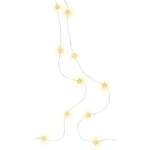 20 LED-lyslenke med sølvtråd \"Stjerner\"