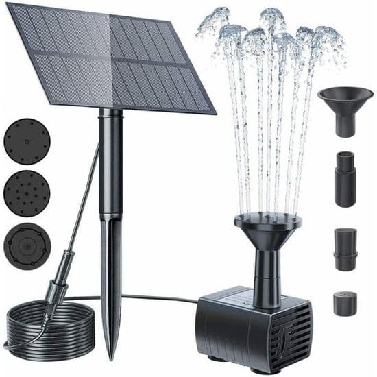 Solar springvandspumpe - 15W - 150 L/t - 4 dyser