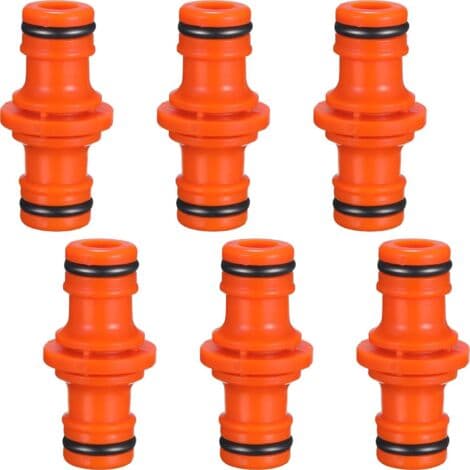 Stykker Dobbelt Han Slangekoblinger Rørfittings til Sammenføjning af Haveslanger (Orange)