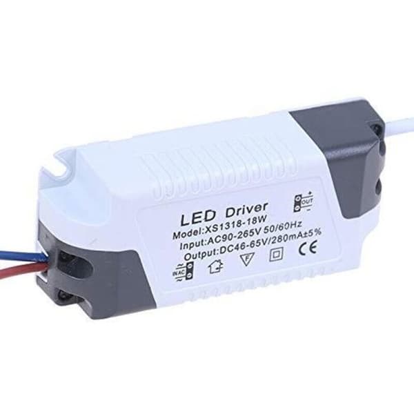 LED-transformer til loftslampe 18–24W - DC-stik - Pakke med 2 - Integreret sikkerhed
