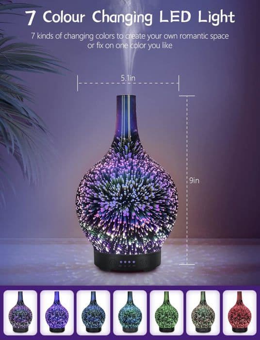 Eterisk Oljediffuser - Elektrisk Luftdiffuser - Luftfuktare för Eteriska Oljor - Aromadiffuser