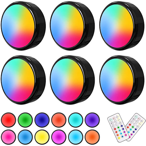 LED spotlights 13 colors dimmer remote control 6-Pack 6-Pack