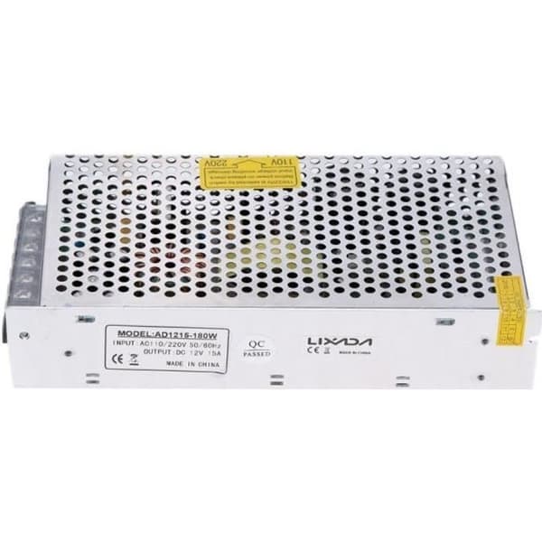 Transformer fra AC 110V/220V til DC 12V 15A 180W