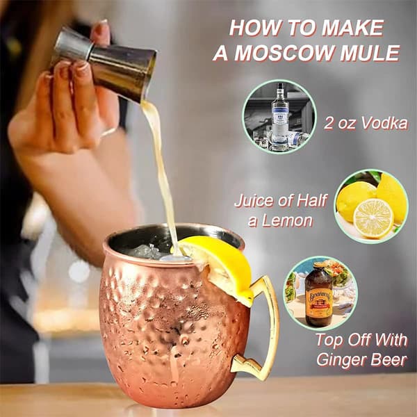 Elegant hamret kobber cocktailglas M S