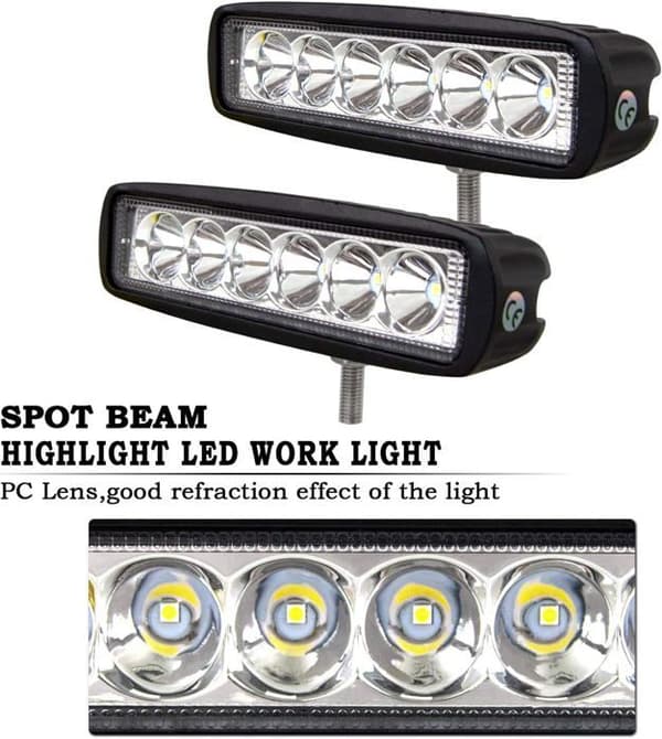 LED arbeidslysbar 12V 18W 15cm LED spotlight bil vanntett IP67 LED tåkelys arbeidslys
