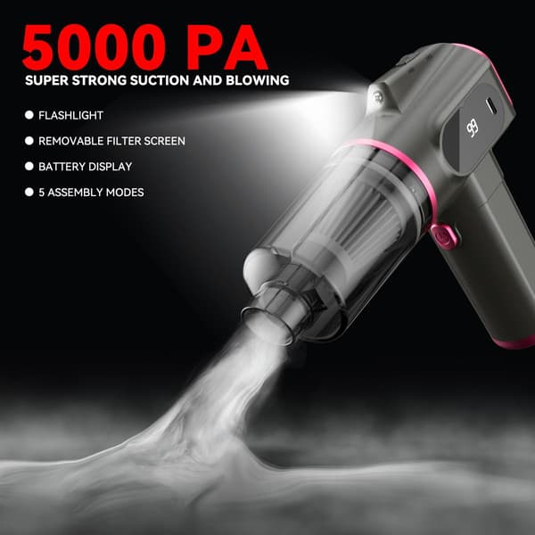 Portable Car Vacuum Cleaner - Powerful Suction, Cordless Purple