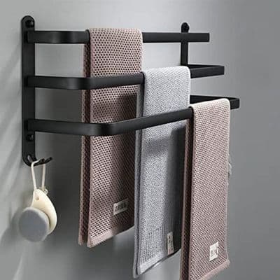 YALURUI Handdukshängare - Aluminium - Svart - Modern Design