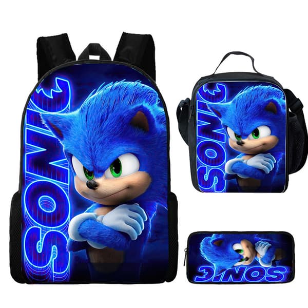 Anime Sonic Pennal Studenter Lunsjveske Tegneserie Barn Ryggsekk Sonic Sonic backpack