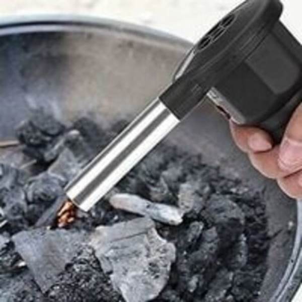 Grillblæser - Bærbar Elektrisk Grillventilator til Udendørs Camping BBQ Sort
