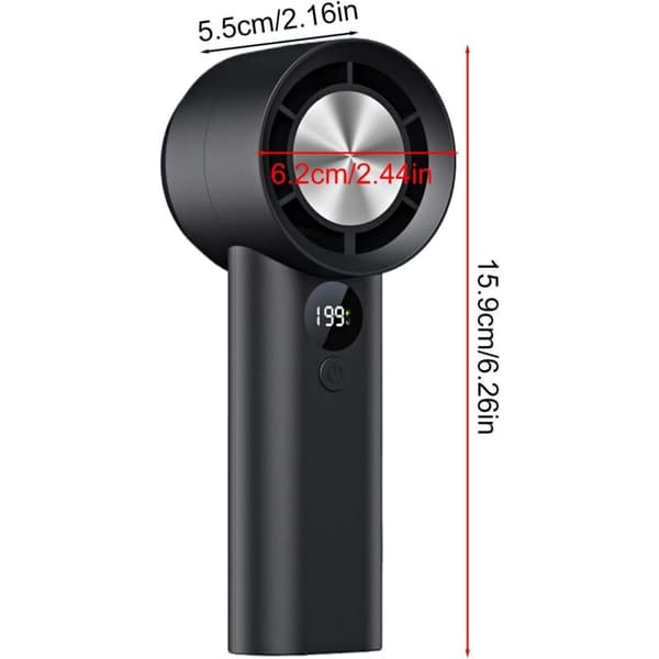 Mini bærbar USB-blæser med 199 justerbare hastigheder. Ideel til camping og udendørs aktiviteter - Sort.