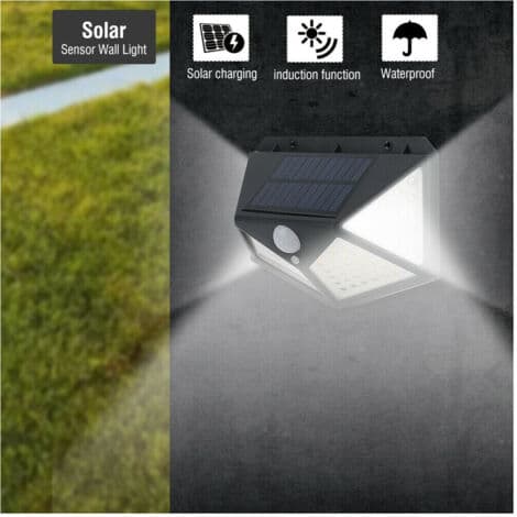 100 LED Solar Utomhusspotlight med Rörelsesensor