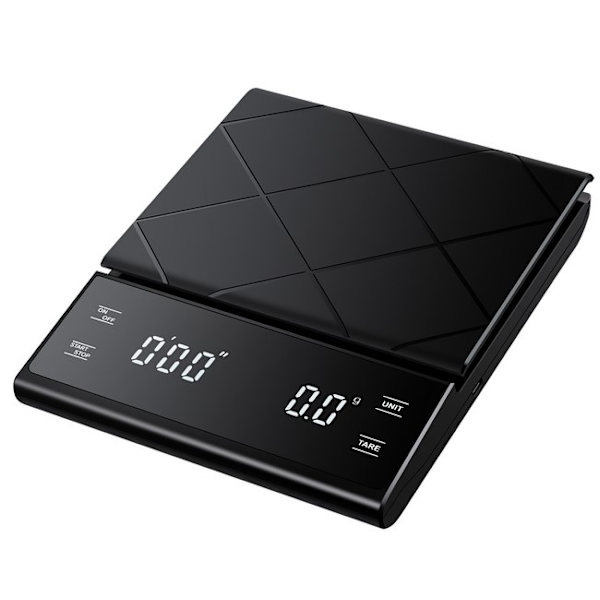 5 kg/0.1 g Coffee Scale with Timer USB Charging Black