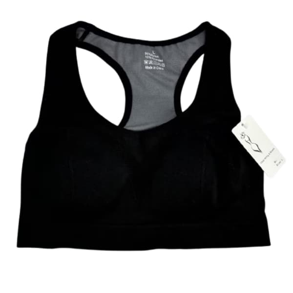 Sports-bh i plus size - Åndbart og støttende design Sort L Black