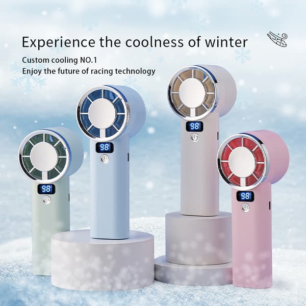 Handheld Fan: Portable Cooling with Long Battery Life White Blue