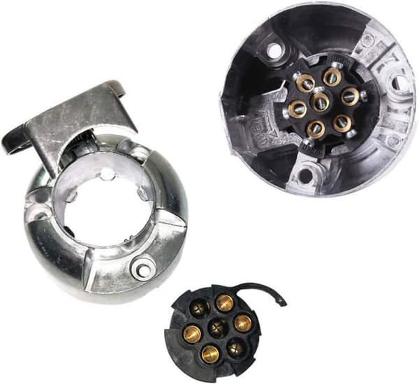 12V Vandtæt 7-polet trailerstik egnet til lastbil/autocamper/bil (aluminiumlegering)