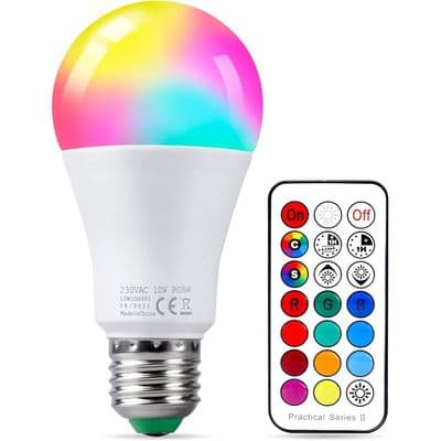 LED-pære - 85W ekvivalent - Dimbar - RGBW + kjølig hvit
