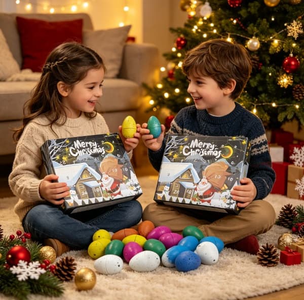 24 dagar julkalender blindlåda, vattenkläckande dinosaurieäggleksaksset, julklapp för barn, 2026 ny
