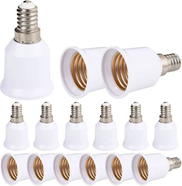 15 stycken E14 till E27 sockeladapter, lampbas sockelomvandlare, glödlampssockeladapter