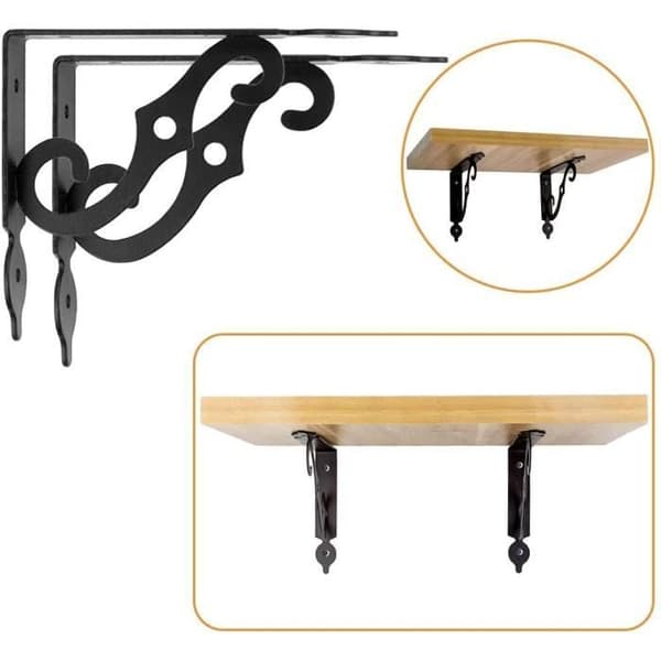 Fästkonsol - Svart - 4-pack - 140x110mm - Järn - Multifunktionell