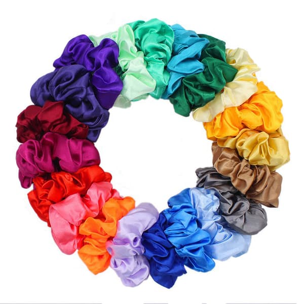 Satin Scrunchies Set med 20 - Multifärgade hårband