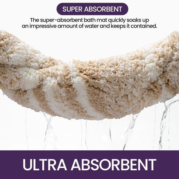Moderne Design Badeværelsesmåtte - 40 x 60 cm - Super Absorberende - Skridsikker