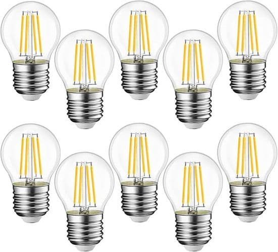 10 E27 G45 LED-lampor, 4W motsvarande 40W, retro E27 LED-lampor, varmvit 3000K, glas, 10 stycken