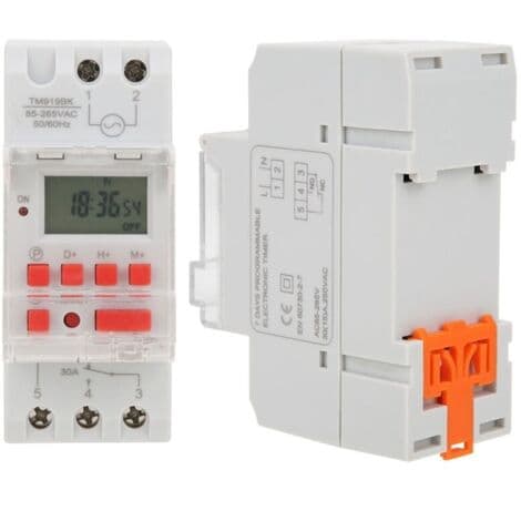 TM919BK 85265V AC 30A LCD 7-dagars programmerbar digital timer, programmerbar tidsbrytare