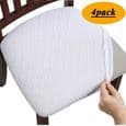Strekkbare Jacquard Stolsetetrekk - Sett med 4 - Hvit - 34-46 cm