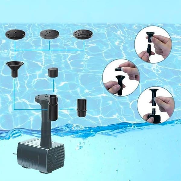 Solvattenpump för fontän, damm eller trädgård med 3m kabel