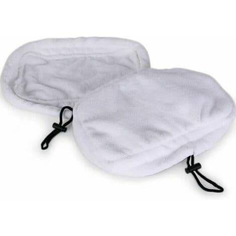 Sett med 5 universelle vaskbare mikrofiber erstatningsputer for dampmopper, 27 x 16 cm (hvit)