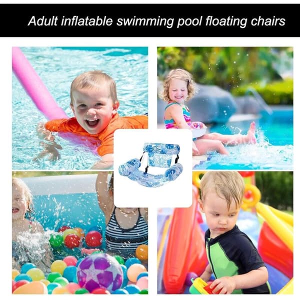 Voksen flydende poolstole - Oppustelig PVC poolstol - Letvægts og foldbar