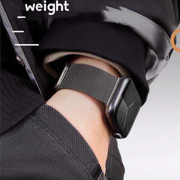 Milaneserem i rustfrit stål i grafit til Apple Watch Black S Black