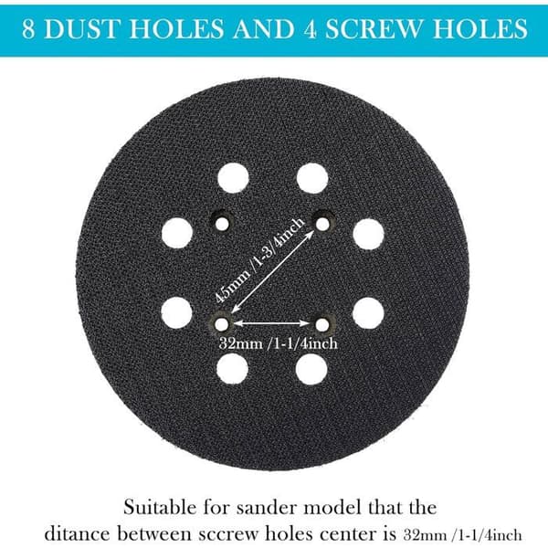 Stykker 125 mm udskiftnings-orbitalslibepude med velcro, 8 huller, slibepude (blå)