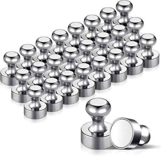 12x16mm Metallmagnet - Kraftig - Rustfritt stål - 24 Stykker