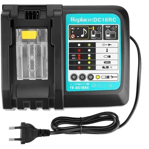 Hurtiglader for Makita 7.2V ~ 18V BL1860 BL1850 BL1840 BL1830 DC18RA DC18RC DC18RD