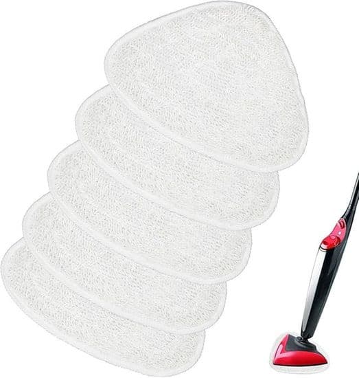 GFRED 5-delars mikrofiber ångmopp påfyllningspaket kompatibelt med Vileda ångmoppar, vit, 5 delar