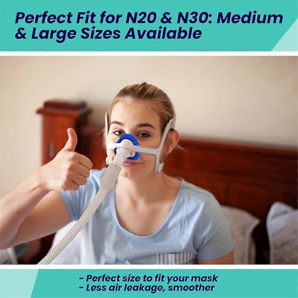 6-pack Återanvändbara CPAP Nasalmaskfoder för N20, C Pap Maskskydd med Andningsbart Tyg