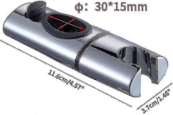 Krom ABS Dusjhodeholder Dusjhodeholder Klips på Dusjstang Hånddusjholder 360 Rotasjon For Baderom Oval,s 25-26s