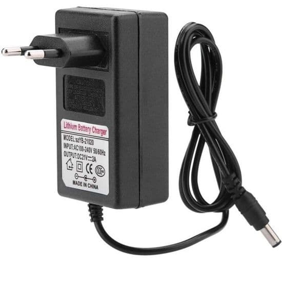 AC 100-240V til DC 21V 2A strømadapter for litiumionbatterilader